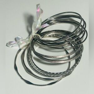 Silver Bangle Lot of 13